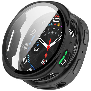 Tok képernyővédő üveggel Techsuit "Defense360 Pro" Samsung Galaxy Watch8 40mm készülékhez - fekete.