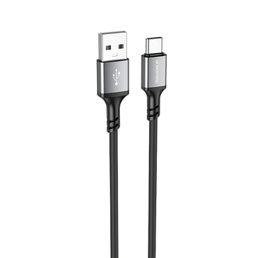 Töltő és adat USB-A - USB-C káfehér Borofone "BX83" - 3A - 1m készülékhez - fekete.