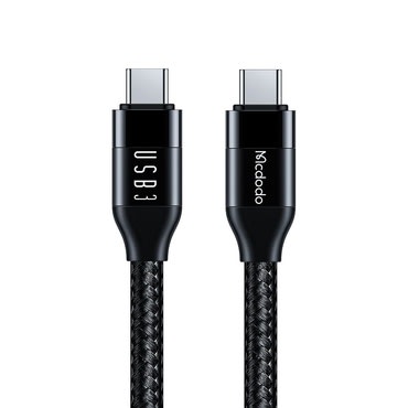 100W USB-C és USB-C Mcdodo "CA-7132" töltő- és adatkáfehér - 10Gb/s - 4K 60Hz-nél - 5A - 1.2m - black