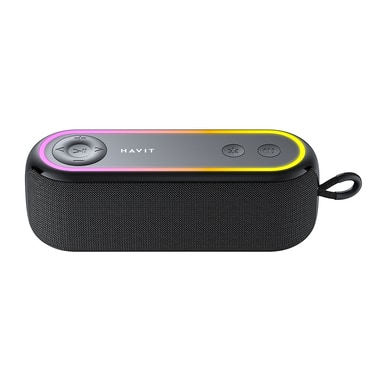 Bluetooth hangszóró Havit "SK810BT" Bluetooth 5.3, TWS, TF, USB, FM, AUX, kihangosító hívás, RGB, IPX5, 2400mAh készülékhez - black
