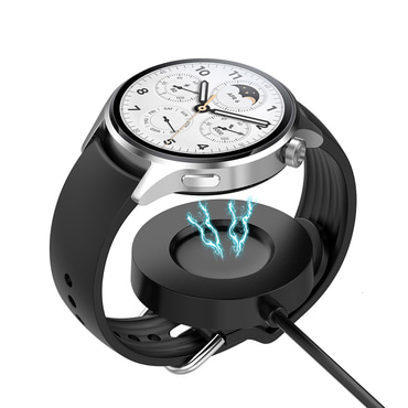 Töltőkáfehér Techsuit "TXC6" Xiaomi Watch S1 Pro készülékhez, 4W asztali tartóval - fekete.