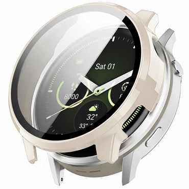 Techsuit "Defense360 Pro" tok kijelzővédővel Garmin Venu 4 45mm készülékhez - bézs