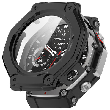 Techsuit "Defense360 Pro" tok kijelzővédővel Amazfit T Rex 3 készülékhez - fekete