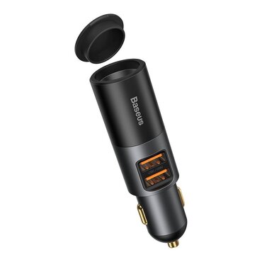 Autós 120W töltő Baseus "Share Together" 2x USB-A, QC 3.0 készülékhez - gray