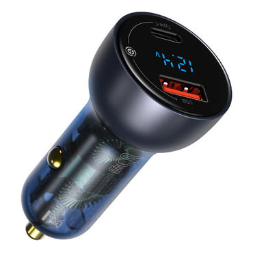 Autós 65W töltő Baseus "CCKX-C0G" USB-C PD, USB QC4.0 készülékhez - gray