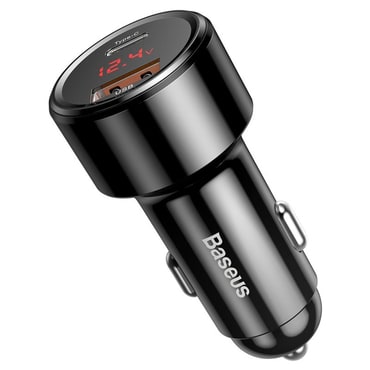 Autós 45W töltő Baseus "Magic Series" LED kijelzővel - black