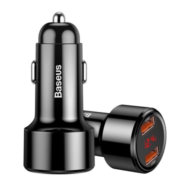 Autós 45W töltő Baseus "Magic Series CCMLC20A-01" 2x USB LED kijelzővel - black