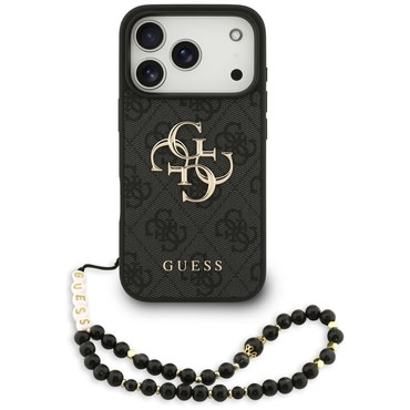 Tok Guess "Hardcase 4G Classic Logo szíjjal" iPhone 17 Pro készülékhez - black