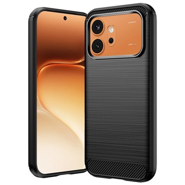 TPU gél tok "Brushed Carbon" Honor 600 / 600 Pro készülékekhez - Black