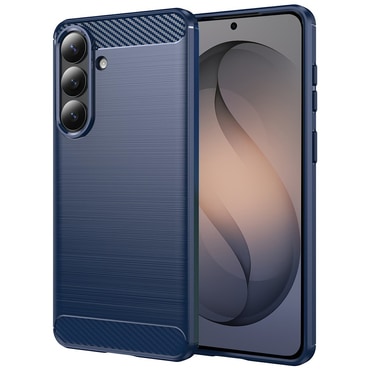 TPU gél tok "Brushed Carbon" Samsung Galaxy S26 készülékekhez - kék