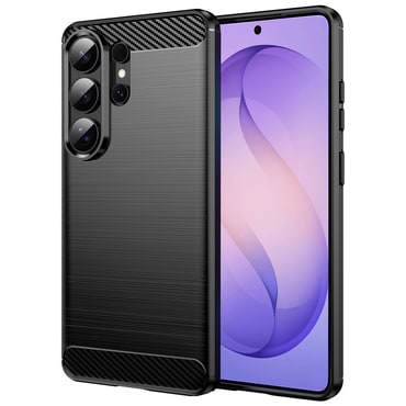 TPU gél tok "Brushed Carbon" Samsung Galaxy S26 Ultra készülékekhez - fekete