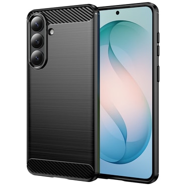 TPU gél tok "Brushed Carbon" Samsung Galaxy S26 Plus készülékekhez - fekete