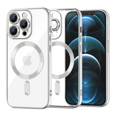 Tok Techsuit "Luxury Crystal MagSafe" iPhone 12 Prokészülékhez - ezüst