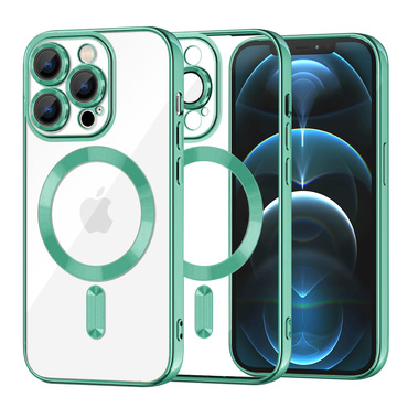 Tok Techsuit "Luxury Crystal MagSafe" iPhone 12 Prokészülékhez - világoszöld