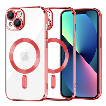 Tok Techsuit "Luxury Crystal MagSafe" iPhone 13készülékhez - piros