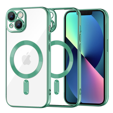 Tok Techsuit "Luxury Crystal MagSafe" iPhone 13készülékhez - világoszöld