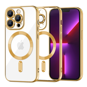 Tok Techsuit "Luxury Crystal MagSafe" iPhone 13 Prokészülékhez - arany