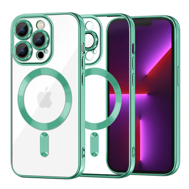 Tok Techsuit "Luxury Crystal MagSafe" iPhone 13 Prokészülékhez - világoszöld