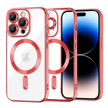 Tok Techsuit "Luxury Crystal MagSafe" iPhone 14 Prokészülékhez - piros
