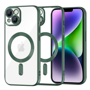 Tok Techsuit "Luxury Crystal MagSafe" iPhone 14 Pluskészülékhez - sötétzöld