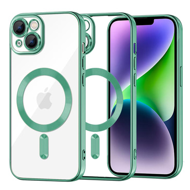 Tok Techsuit "Luxury Crystal MagSafe" iPhone 14 Pluskészülékhez - világoszöld