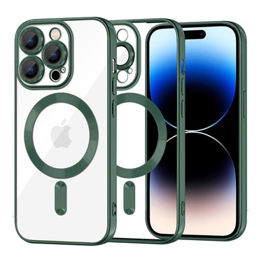 Tok Techsuit "Luxury Crystal MagSafe" iPhone 14 Prokészülékhez - sötétzöld