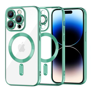 Tok Techsuit "Luxury Crystal MagSafe" iPhone 14 Prokészülékhez - világoszöld