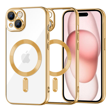 Tok Techsuit "Luxury Crystal MagSafe" iPhone 15készülékhez - arany