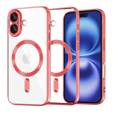 Tok Techsuit "Luxury Crystal MagSafe" iPhone 16készülékhez - piros
