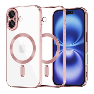 Tok Techsuit "Luxury Crystal MagSafe" iPhone 16készülékhez - rózsaszín