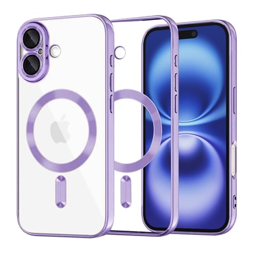 Tok Techsuit "Luxury Crystal MagSafe" iPhone 16készülékhez - világoslila