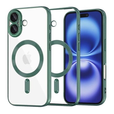 Tok Techsuit "Luxury Crystal MagSafe" iPhone 16készülékhez - sötétzöld