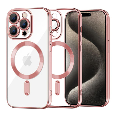 Tok Techsuit "Luxury Crystal MagSafe" iPhone 15 Pro Maxkészülékhez - rózsaszín