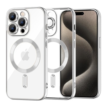 Tok Techsuit "Luxury Crystal MagSafe" iPhone 15 Pro Maxkészülékhez - ezüst