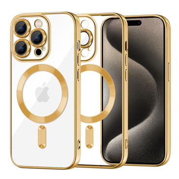 Tok Techsuit "Luxury Crystal MagSafe" iPhone 15 Pro Maxkészülékhez - arany