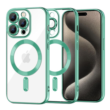 Tok Techsuit "Luxury Crystal MagSafe" iPhone 15 Pro Maxkészülékhez - világoszöld