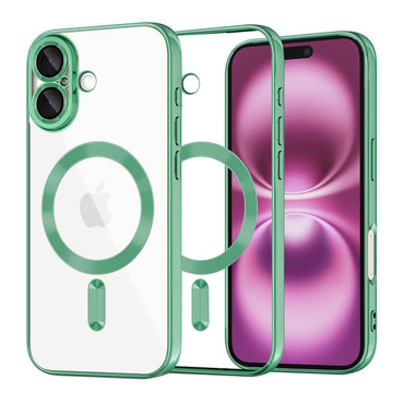 Tok Techsuit "Luxury Crystal MagSafe" iPhone 16 Plus készülékhez - világoszöld