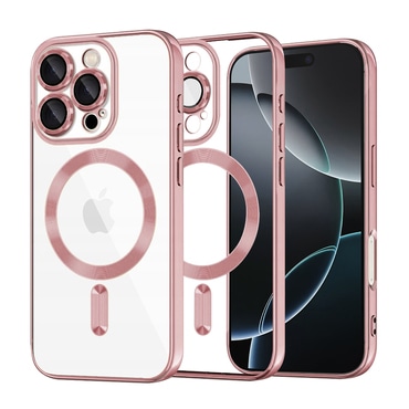 Tok Techsuit "Luxury Crystal MagSafe" iPhone 16 Pro készülékhez - rózsaszín
