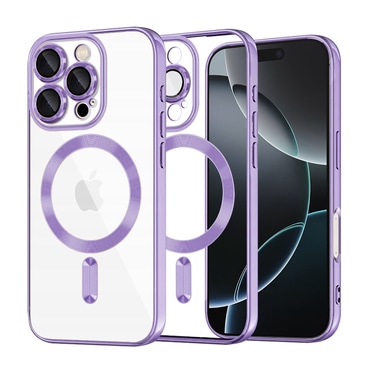 Tok Techsuit "Luxury Crystal MagSafe" iPhone 16 Pro készülékhez - világoslila
