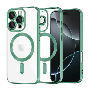Tok Techsuit "Luxury Crystal MagSafe" iPhone 16 Pro készülékhez - világoszöld