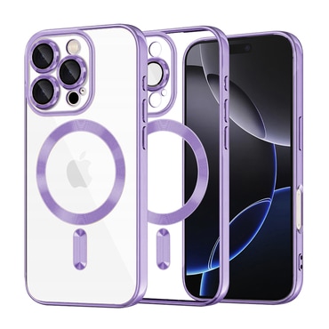 Tok Techsuit "Luxury Crystal MagSafe" iPhone 16 Pro Max készülékhez - világoslila