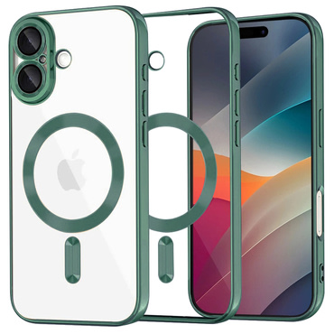 Tok Techsuit "Luxury Crystal MagSafe" iPhone 17 készülékhez - sötétzöld