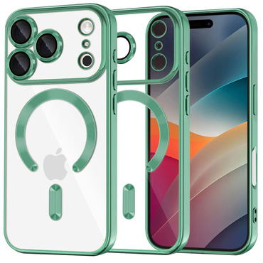 Tok Techsuit "Luxury Crystal MagSafe" iPhone 17 Pro Max készülékhez - világoszöld