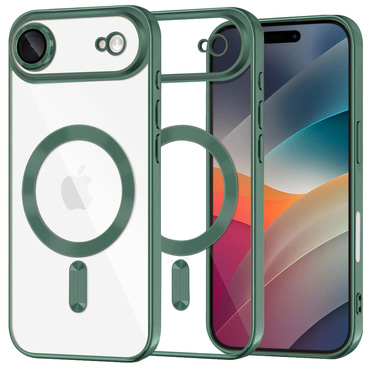 Tok Techsuit "Luxury Crystal MagSafe" iPhone Air készülékhez - sötétzöld