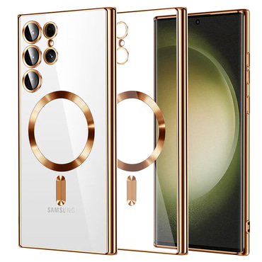 Tok Techsuit "Luxury Crystal MagSafe" Samsung Galaxy S23 Ultra készülékhez - arany