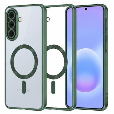 Tok Techsuit "Luxury Crystal MagSafe" Samsung Galaxy A57 készülékhez - sötétzöld