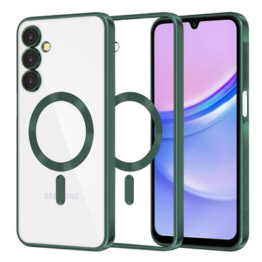 Tok Techsuit "Luxury Crystal MagSafe" Samsung Galaxy A15 készülékhez - sötétzöld