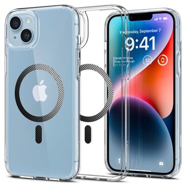 Tok Spigen "Ultra Hybrid Mag" iPhone 14 Plus készülékekhez - carbon fiber