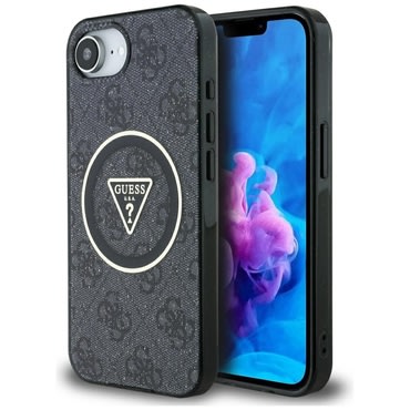 Tok Guess "IML Metal Glitter 4G Circle Triangle MagSafe" iPhone 16e / 17e készülékhez - black