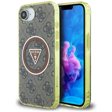 Tok Guess "IML Metal Glitter 4G Circle Triangle MagSafe" iPhone 16e / 17e készülékhez - brown